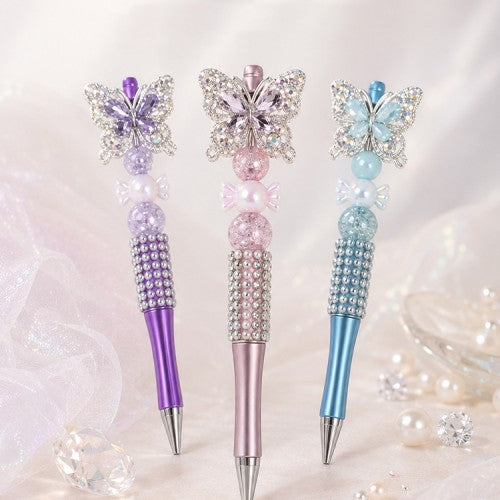 Handmade Crystal Butterfly Beaded Pen