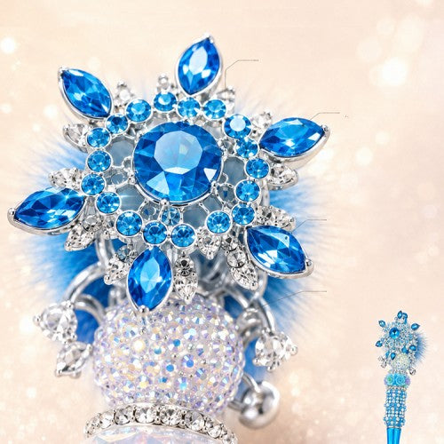 Snowflake Plush Rotating Handmade Pen – Crystal Rhinestone Sparkle Pen, 5 Colors