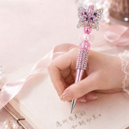 Handmade Crystal Butterfly Beaded Pen