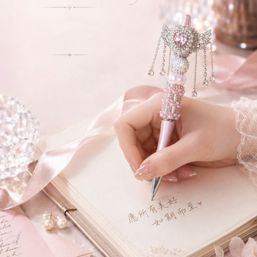 Dreamy Heart Wing Fairy Ballpoint Pen – Pearl & Rhinestone Magic Wand Pen, Gift for Her