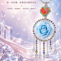Preserved Rose Crystal Ball Keychain with Tassel