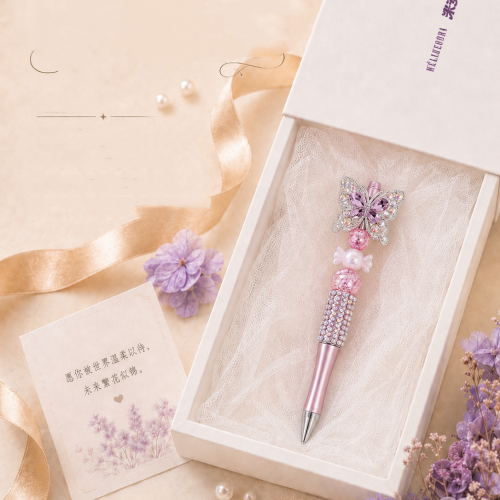 Handmade Crystal Butterfly Beaded Pen