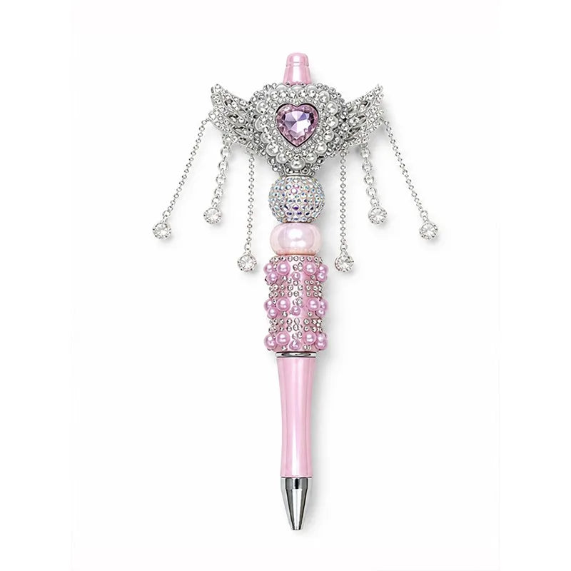 Dreamy Heart Wing Fairy Ballpoint Pen – Pearl & Rhinestone Magic Wand Pen, Gift for Her